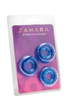 3 Cockrings Strech Rings bleu - Zahara 3 Cockrings Strech Rings bleu - Zahara