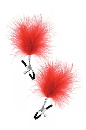 Pinces à seins plumeau rouge – Sweet Caress