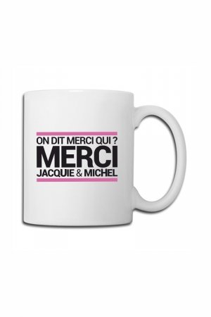 Mug blanc J&M – On dit merci qui ?