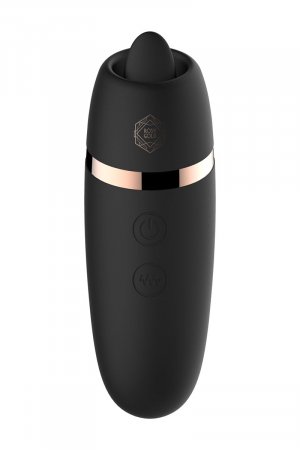 Stimulateur 2 en 1 avec langue vibrante – Rosy Gold